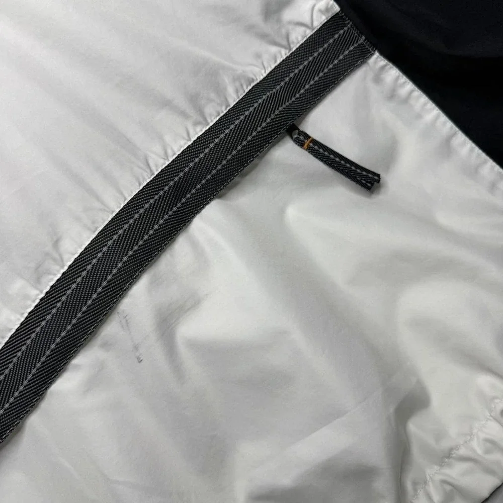 Nike Vintage Center Swoosh Pullover Windbreaker Jacket White Black Large